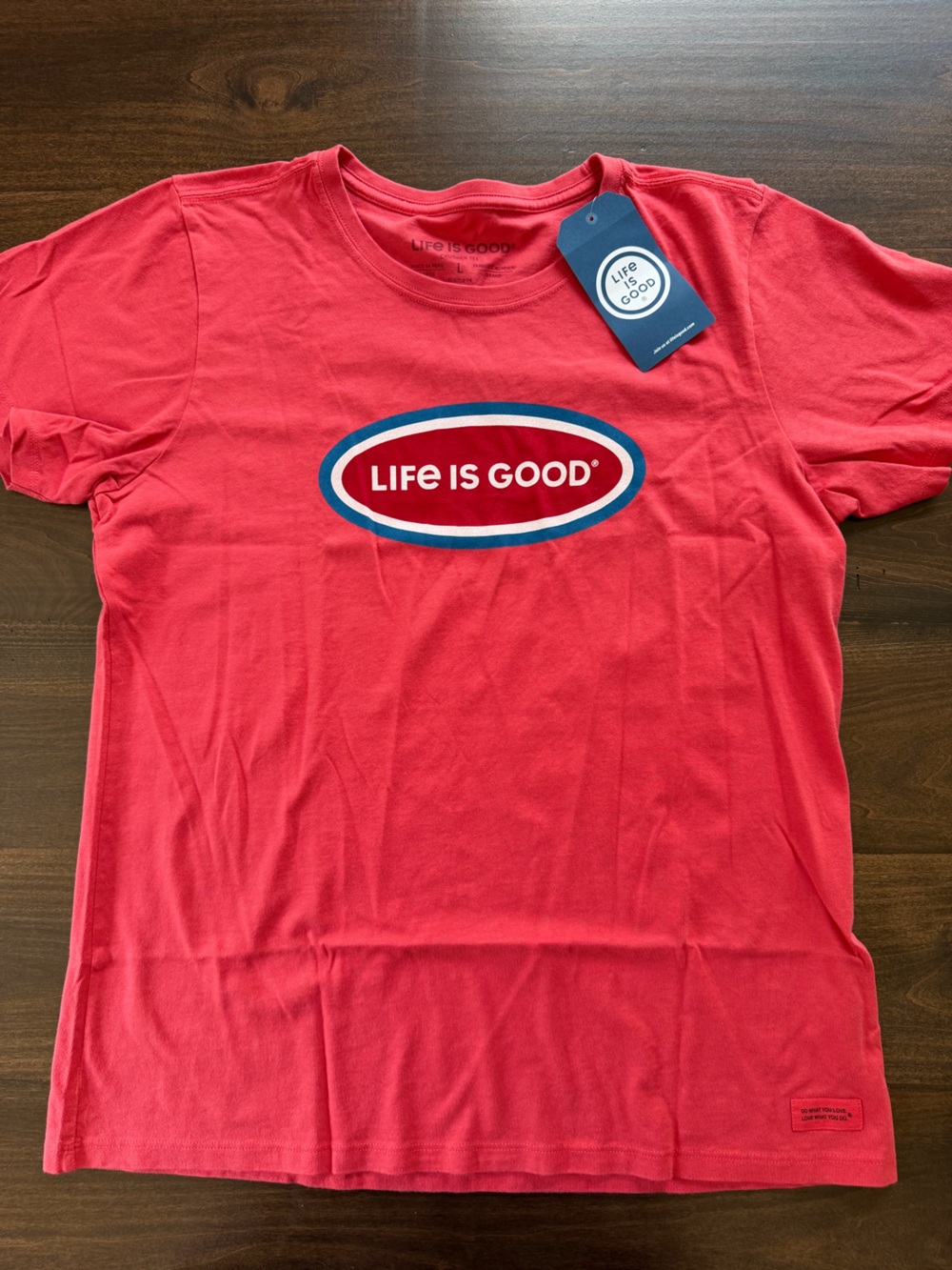 Life Is Good Coral Red Short Sleeve Tee